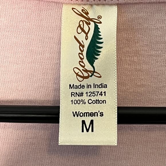 V-Neck Shirt Loved Pink Christian Inspirational Graphic T-Shirt New M - Picture 4 of 4